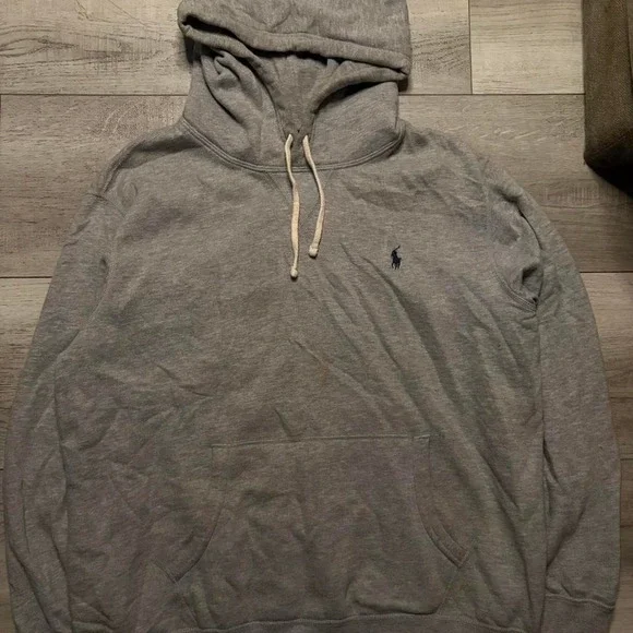 Grey Polo Ralph Lauren hoodie Size L men - Picture 1 of 5